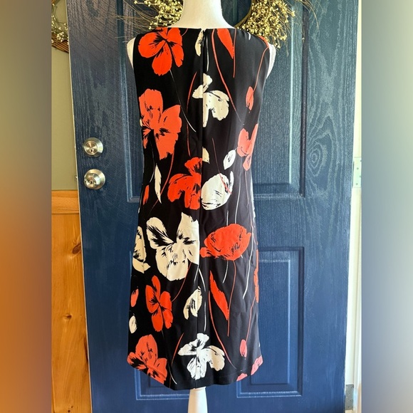 Kasper Tropical Print Sleveless Crepe Sheath Dress - Picture 4 of 14